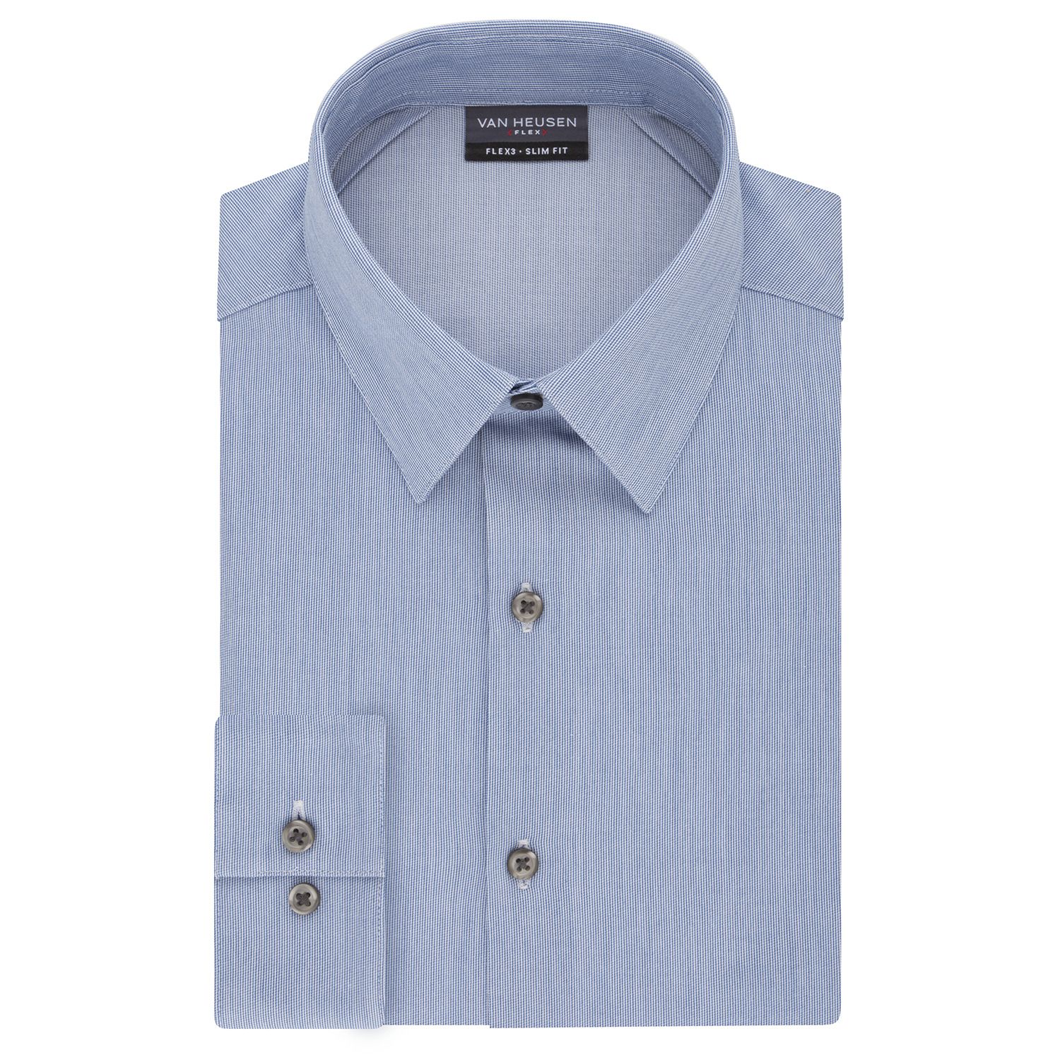 men’s van heusen slim-fit 4-way stretch flex 3 point-collar dress shirt